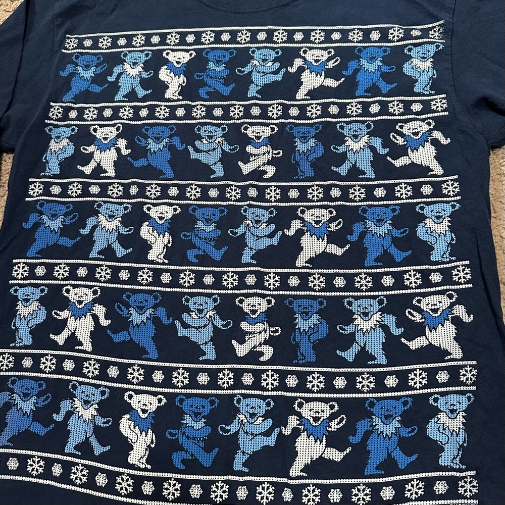 Liquid Blue Dancing Bears Holiday Xmas Sweater Long Sleeve Tee - Picture 5 of 6